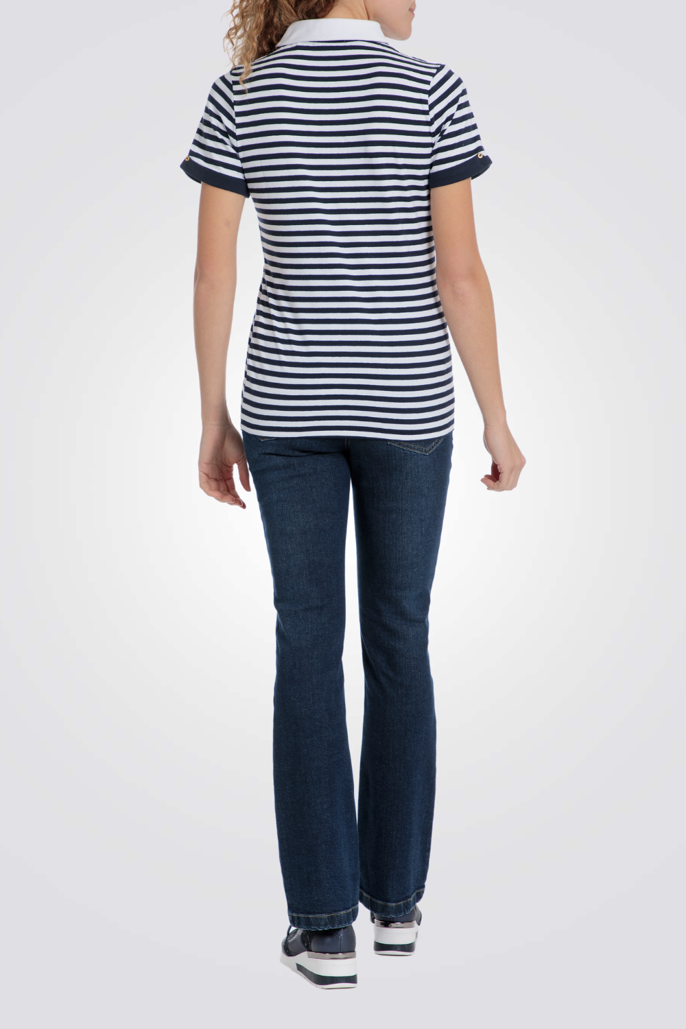 חולצת פולו פסים נייבי