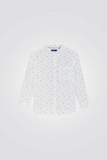 חולצה מכופתרת לילדים בצבע לבן עם הדפס 