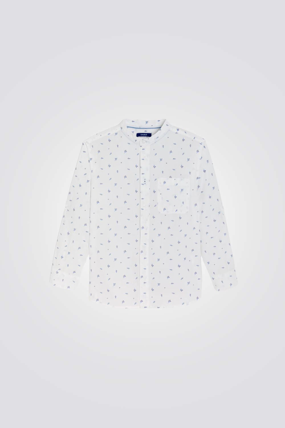 חולצה מכופתרת לילדים בצבע לבן עם הדפס 