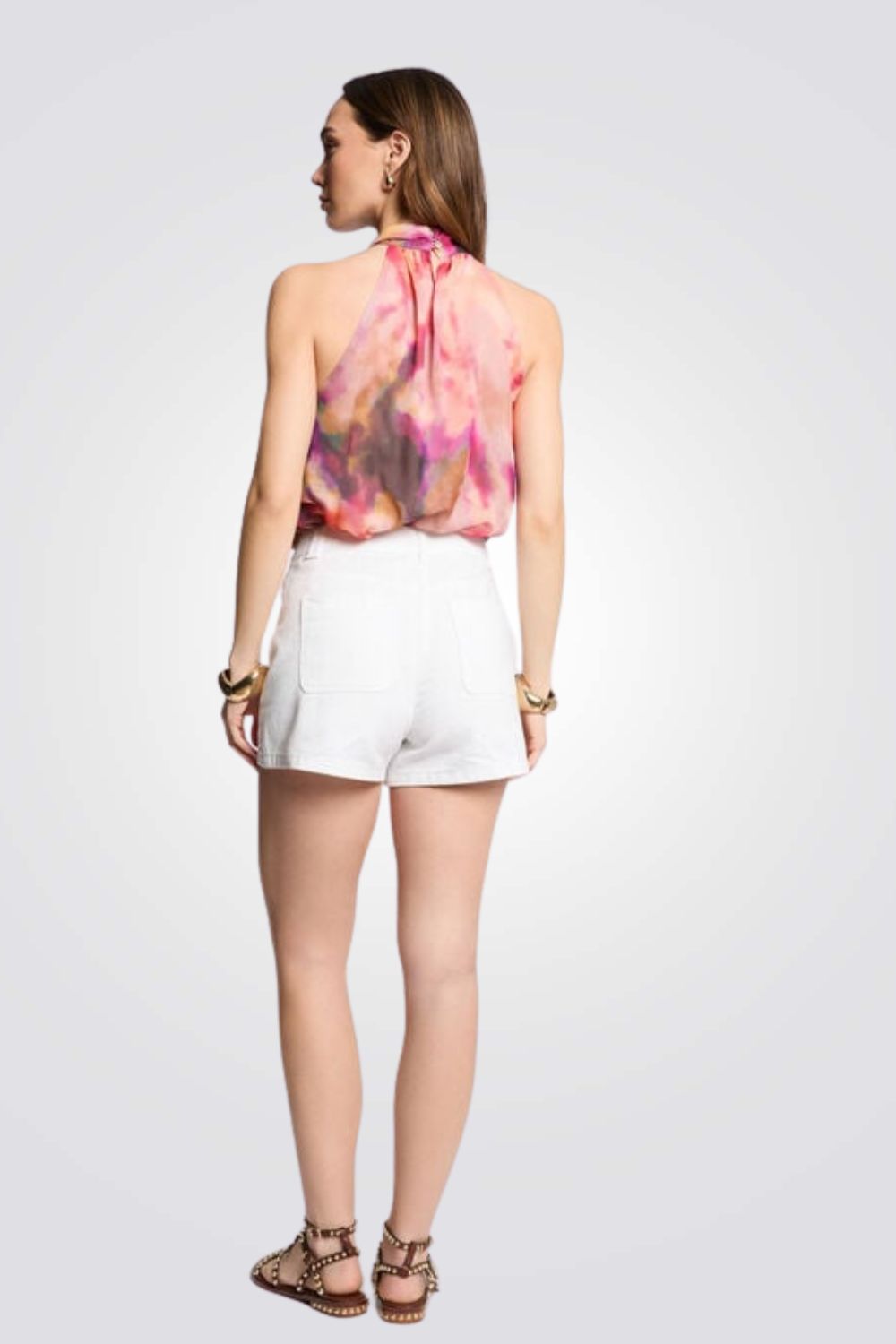 חולצה ללא שרוולים הדפס אבסטרקטי