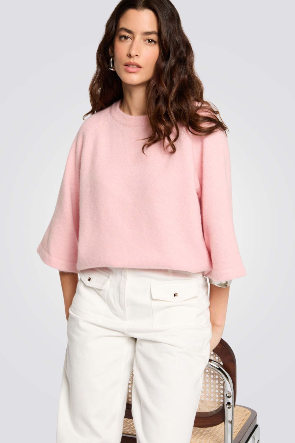 חולצת סריג באורך 3/4 לנשים | מורגן