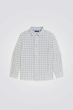 חולצה מכופתרת לילדים בצבע לבן עם משבצות