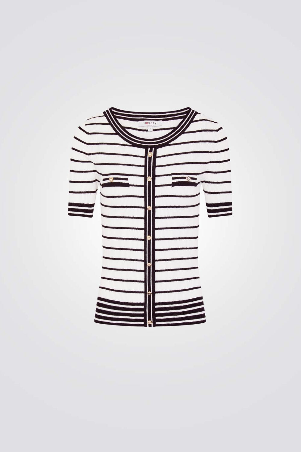 חולצת סריג הדפס פסים