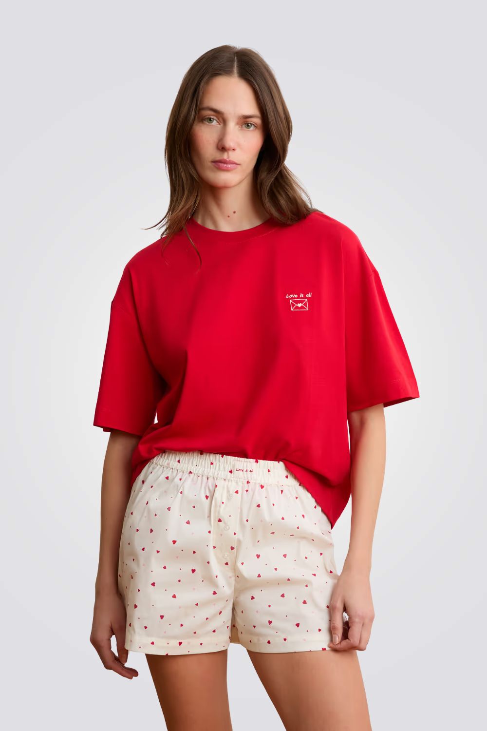 חולצת פיג'מה שרוולים קצרים LETTERA לנשים | איתם