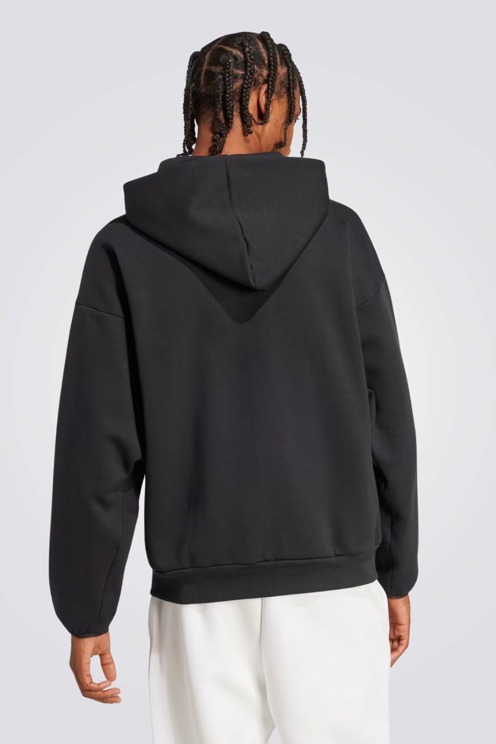 סווטשירט קפוצ'ון לגברים בצבע שחור