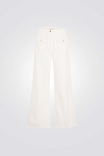 מכנס ג'ינס מתרחב גזרה גבוהה בצבע אופווייט