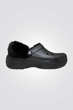 כפכפי פלטפורמה פרוותיים לנשים Classic Platform Fuzz Lined Clog | קרוקס