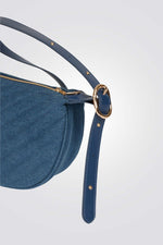 תיק צד קטן מרופד בצבע ג'ינס