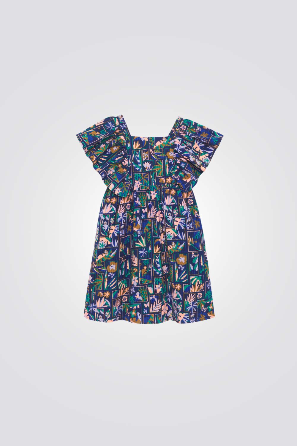 שמלה לילדות עם הדפס פרחוני 