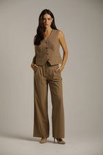 מכנסיים מחויטים בגזרה רחבה | קנת קול