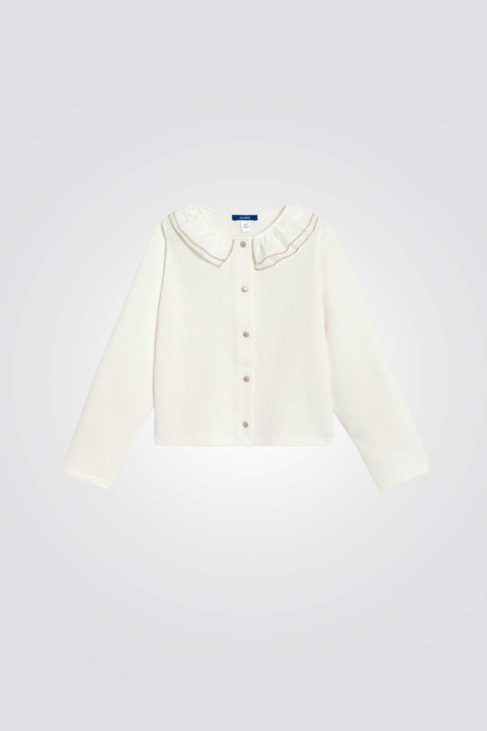 ג'קט לילדות בצבע לבן עם מלמלה 