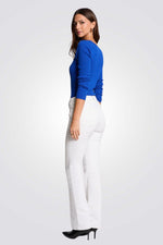 סריג וי ריבס עם רוכסן מקדימה בכחול