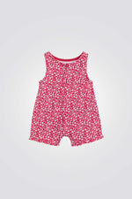 אוברול קצר לתינוקות עם הדפס פרחוני