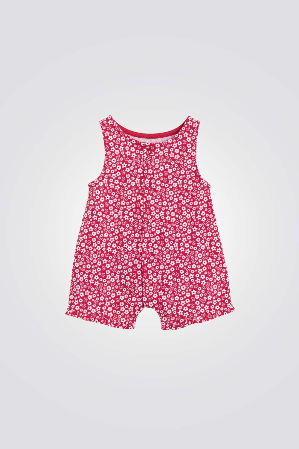 אוברול קצר לתינוקות עם הדפס פרחוני