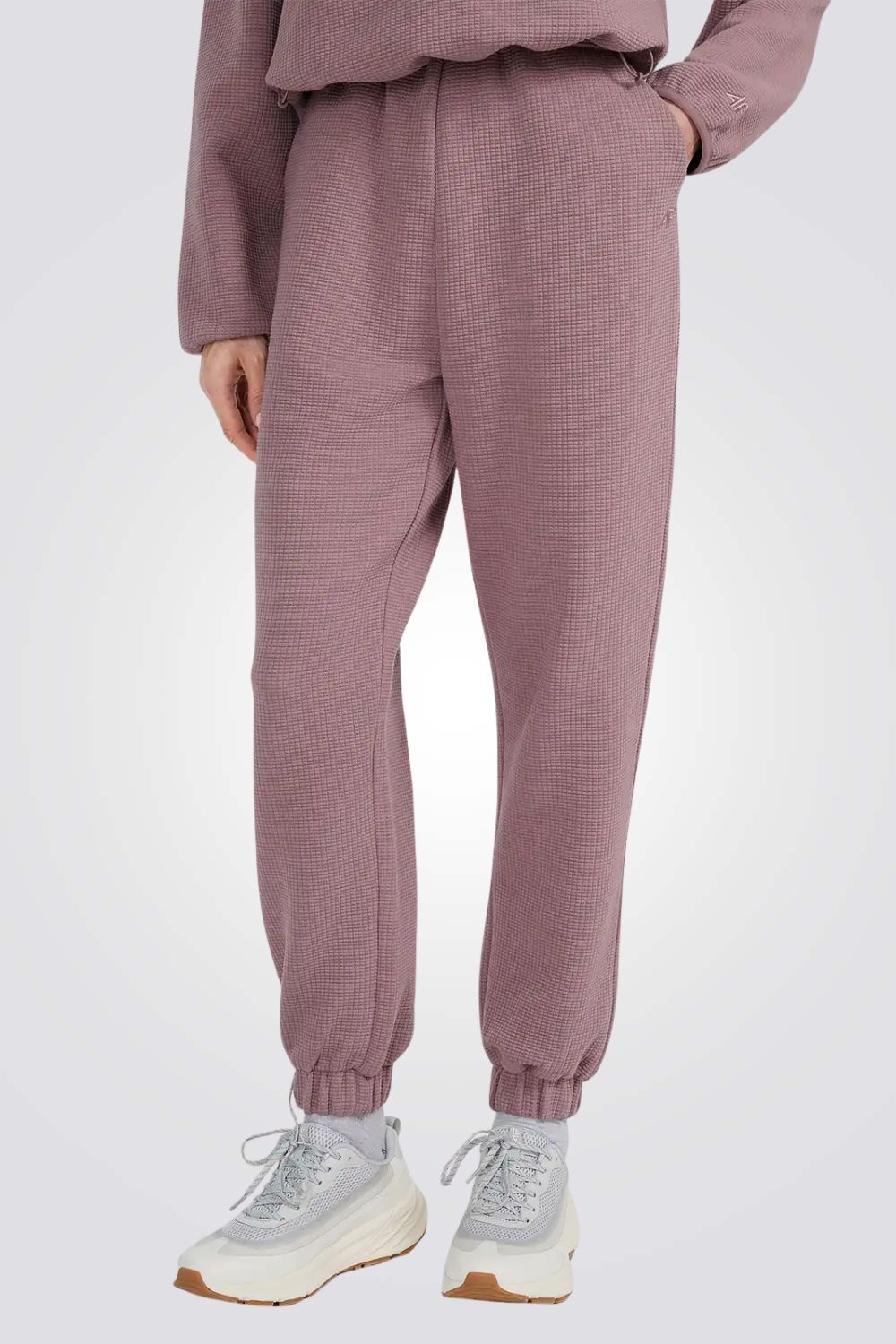 מכנסיים ארוכים Waffle-Knit Sweatpants לנשים | 4F 