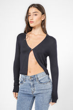 סריג כפתורים בצבע נייבי