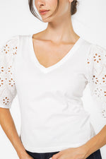 חולצה עם שרוולים תחרה 