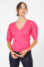 חולצה עם שרוולים תחרה 