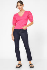 חולצה עם שרוולים תחרה 