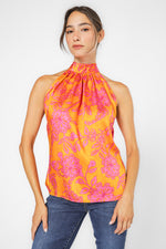 טופ קולר בהדפס פרחוני