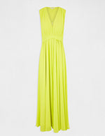 שמלת מקסי עם שסע בצבע צהוב - MASHBIR//365