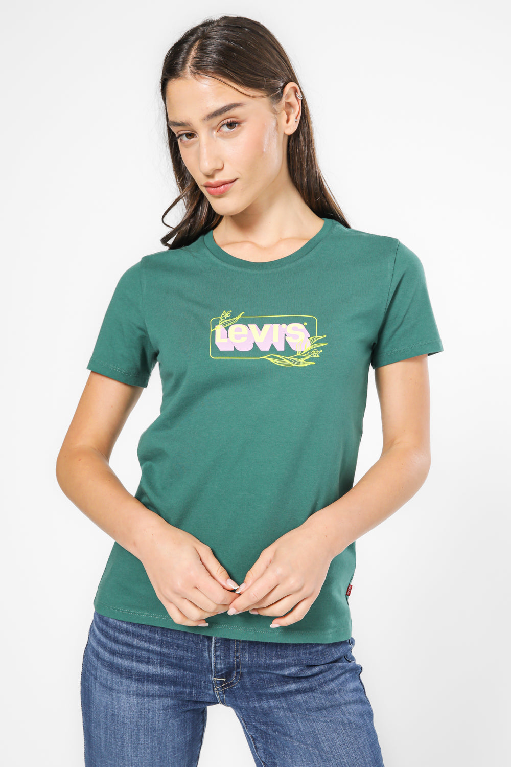 טישירט עם הדפס בצבע ירוק