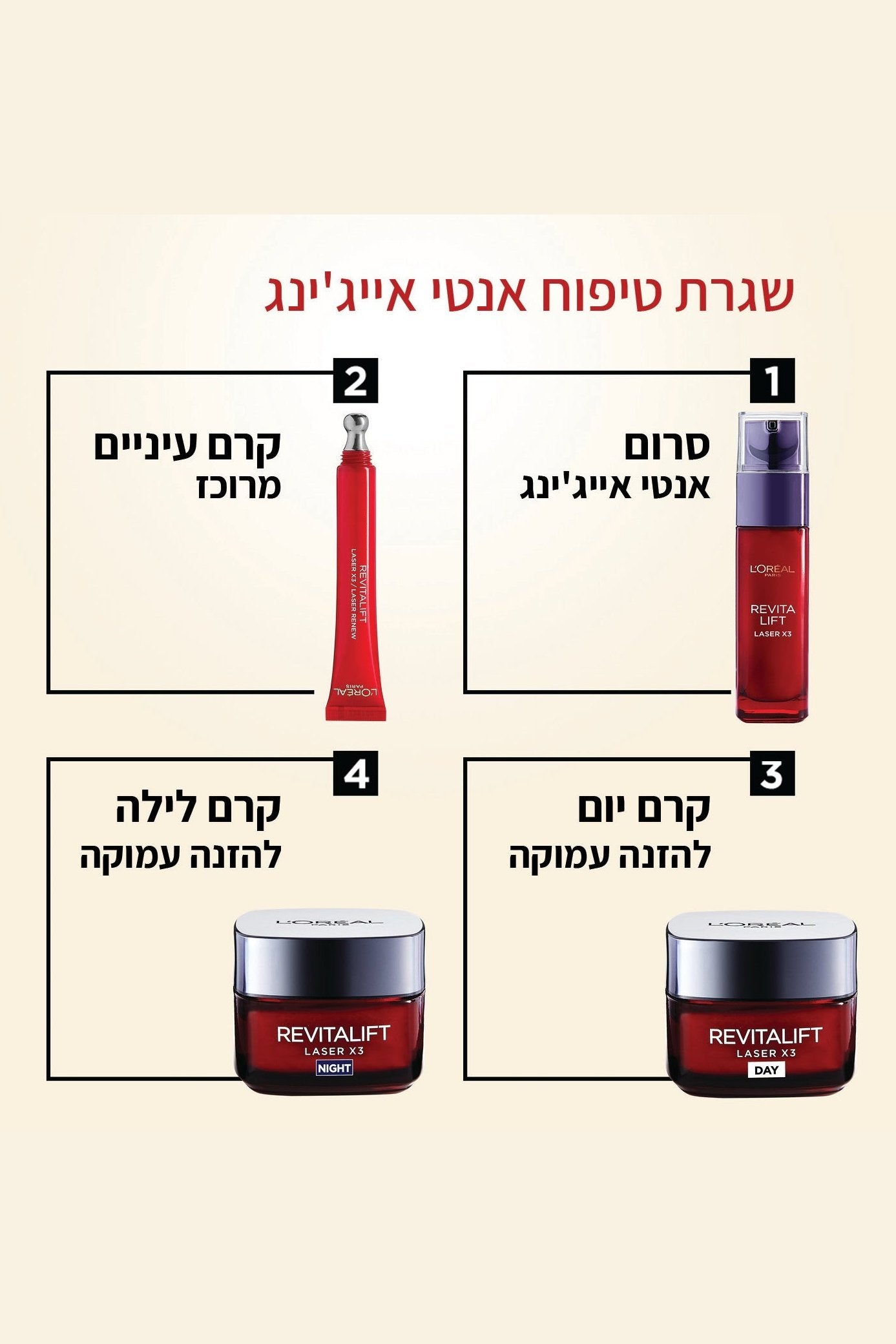 קרם-מסכה ללילה רויטליפט לייזר X3