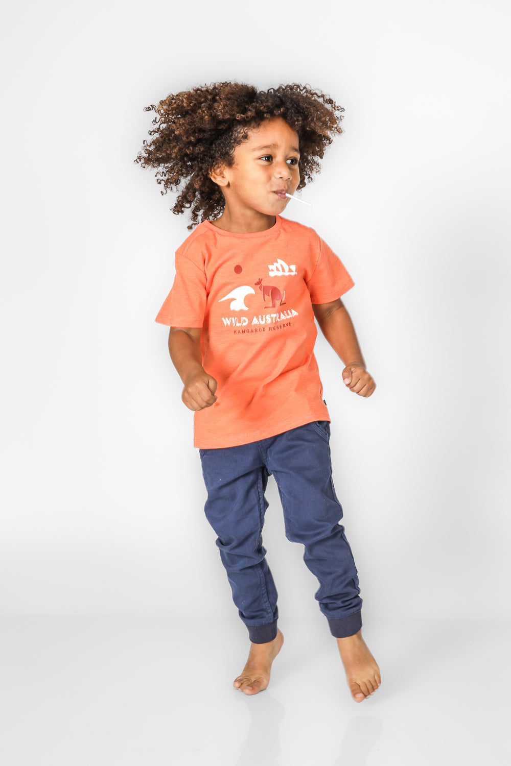 טישירט קצרה לילדים בצבע כתום