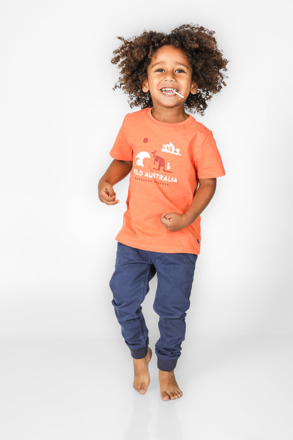 טישירט קצרה לילדים בצבע כתום