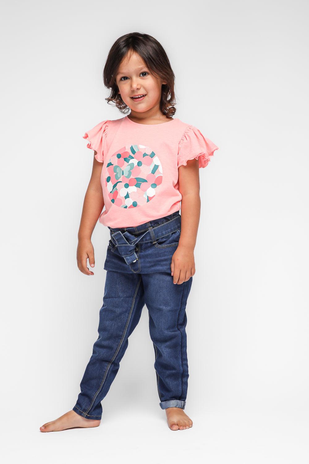 טישירט קצרה לילדות בצבע ורוד - MASHBIR//365
