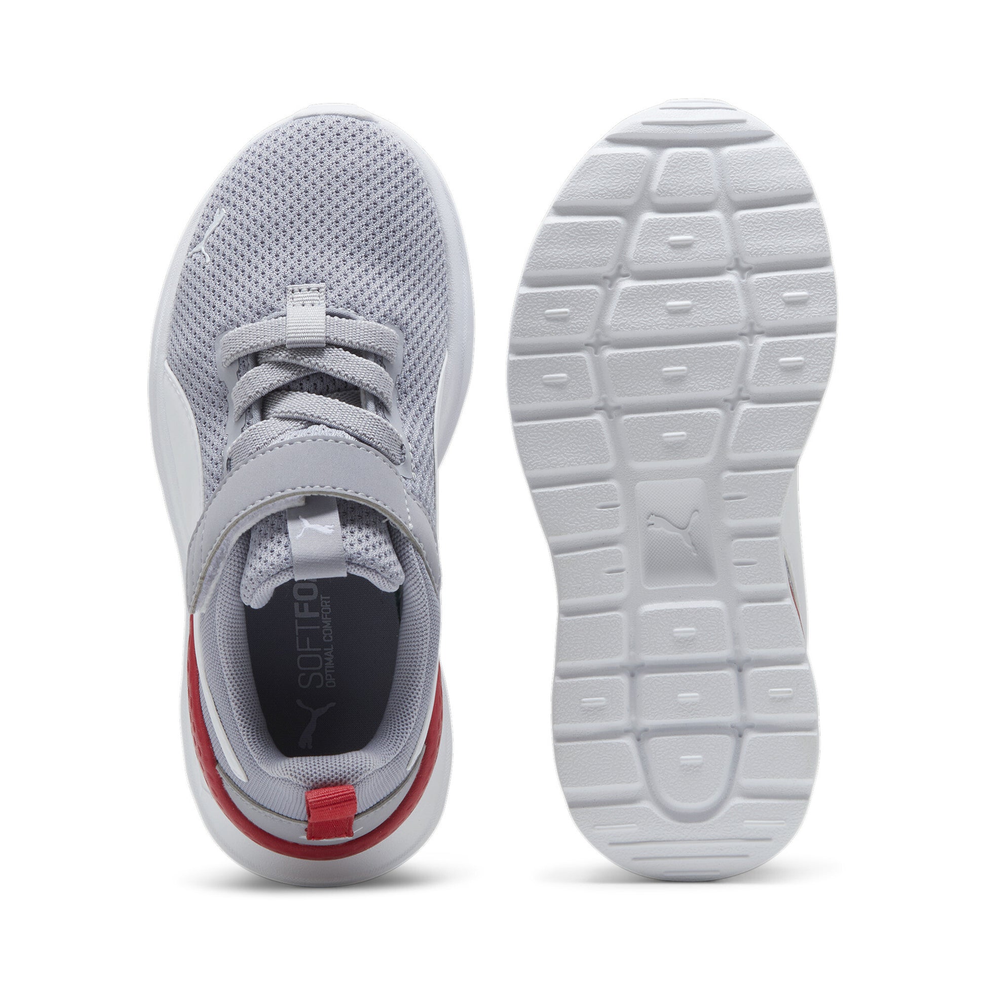 נעלי ספורט לילדים Anzarun Lite AC+ PS בצבע אפור לבן ואדום