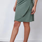 חצאית בגד ים מעטפת קשירה לנשים בצבע ירוק - 4
