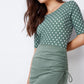 חצאית בגד ים מעטפת קשירה לנשים בצבע ירוק - 3