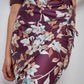 חצאית בגד ים מעטפת קשירה בצבע סגול עם פרחים - 3