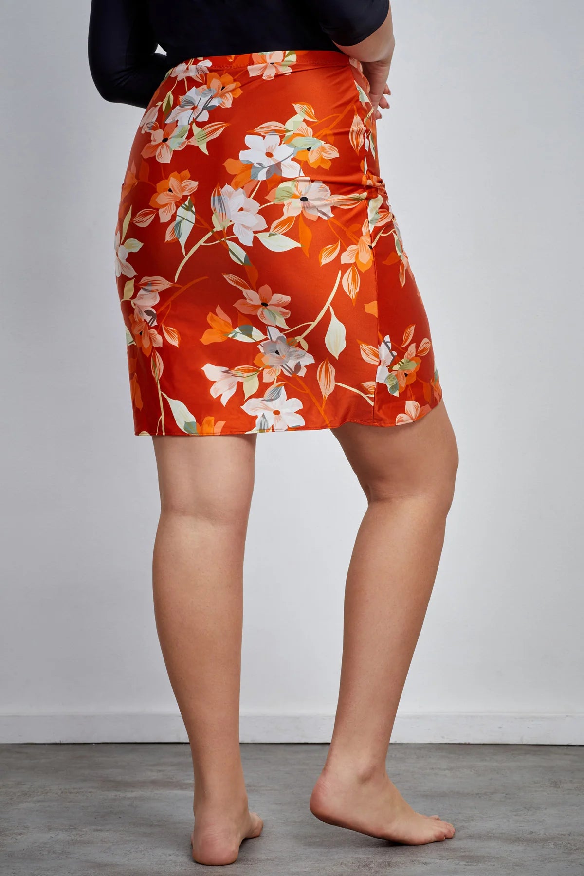 חצאית בגד ים מעטפת קשירה הדפס פרחים