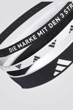 סט שלושה סרטי ראש בגווני שחור ולבן | אדידס 