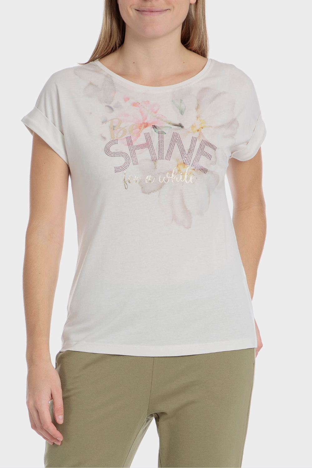 חולצת טי שירט קצרה מודפסת 