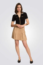 סוודר שרוולים קצרים עם כפתורים | מורגן 