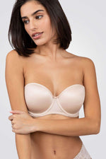 חזיית סטרפלס חלקה בצבע ניוד