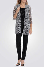 עליונית לנשים הדפס זברה עם שרשרת תואמת 