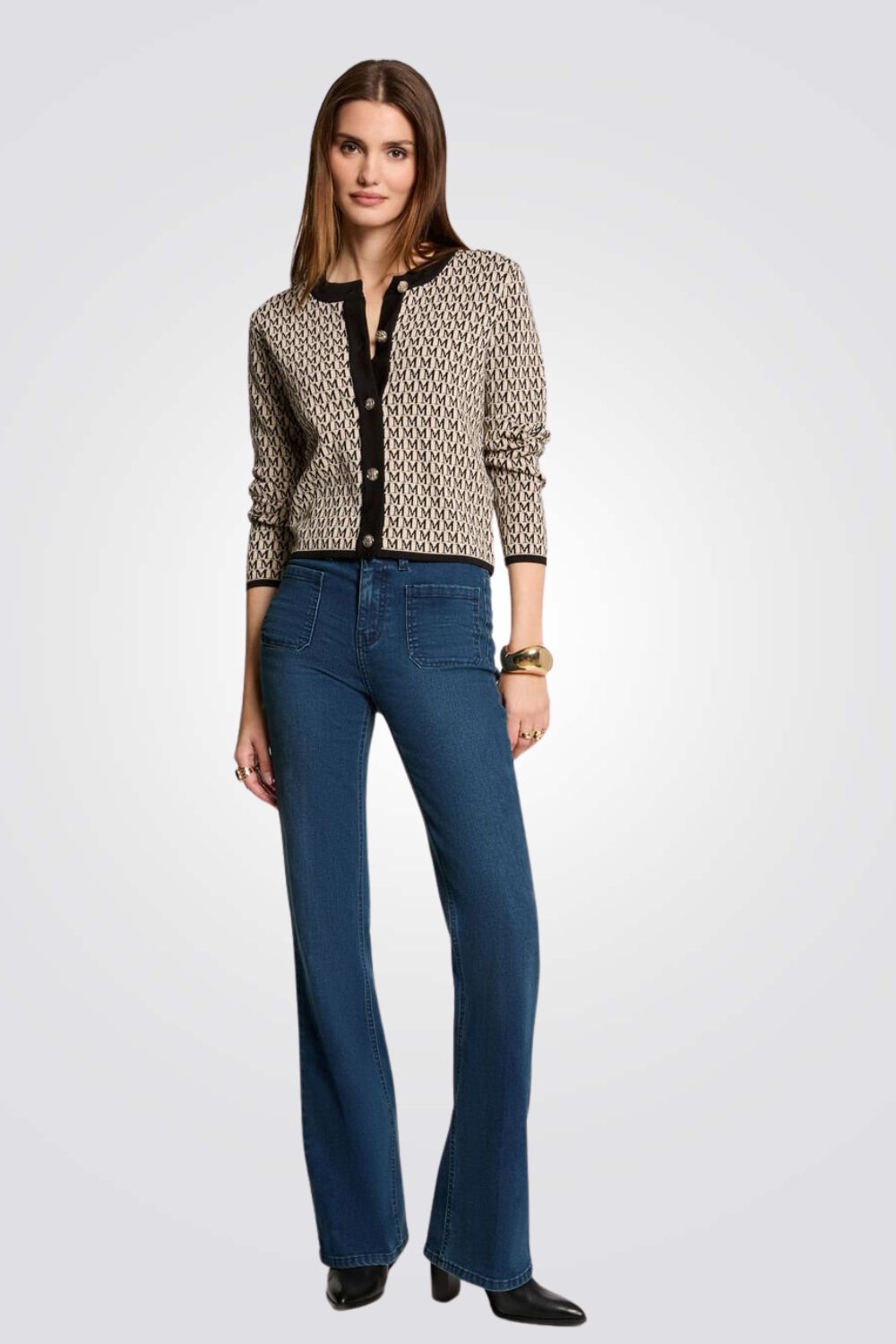 קרדיגן קצר עם הדפס M