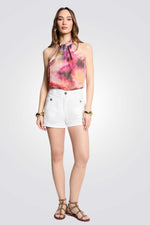 חולצה ללא שרוולים הדפס אבסטרקטי