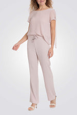 חולצה בד כפול בצבע ורוד