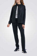 ג'קט מרופד חלקית בצבע נייבי