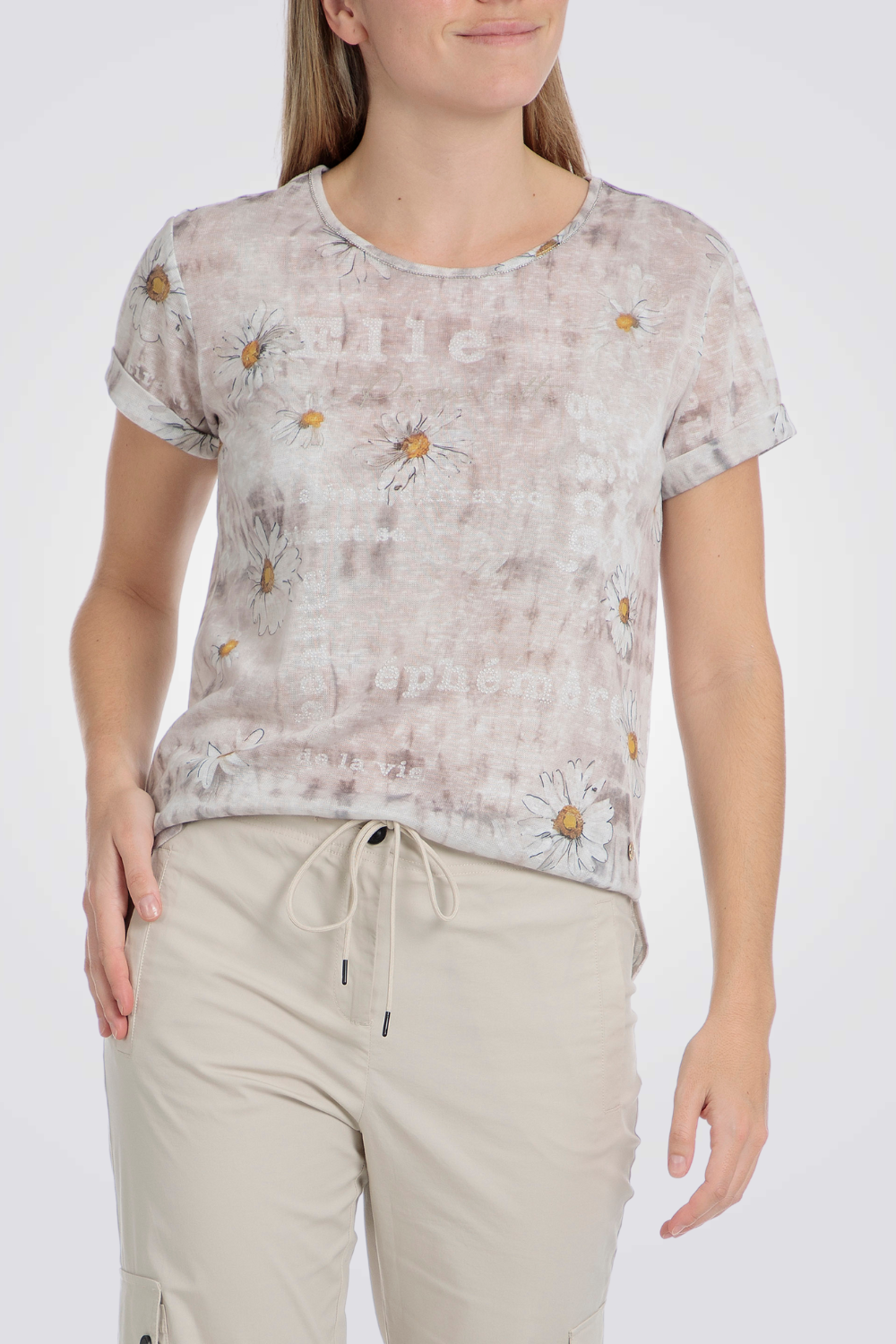 חולצת טי שירט בהדפס פרחים