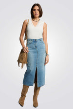 טופ במראה ריב צווארון וי תחרה בצבע לבן