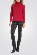 חולצת בייסיק ג'רסי צווארון גולף בצבע אדום