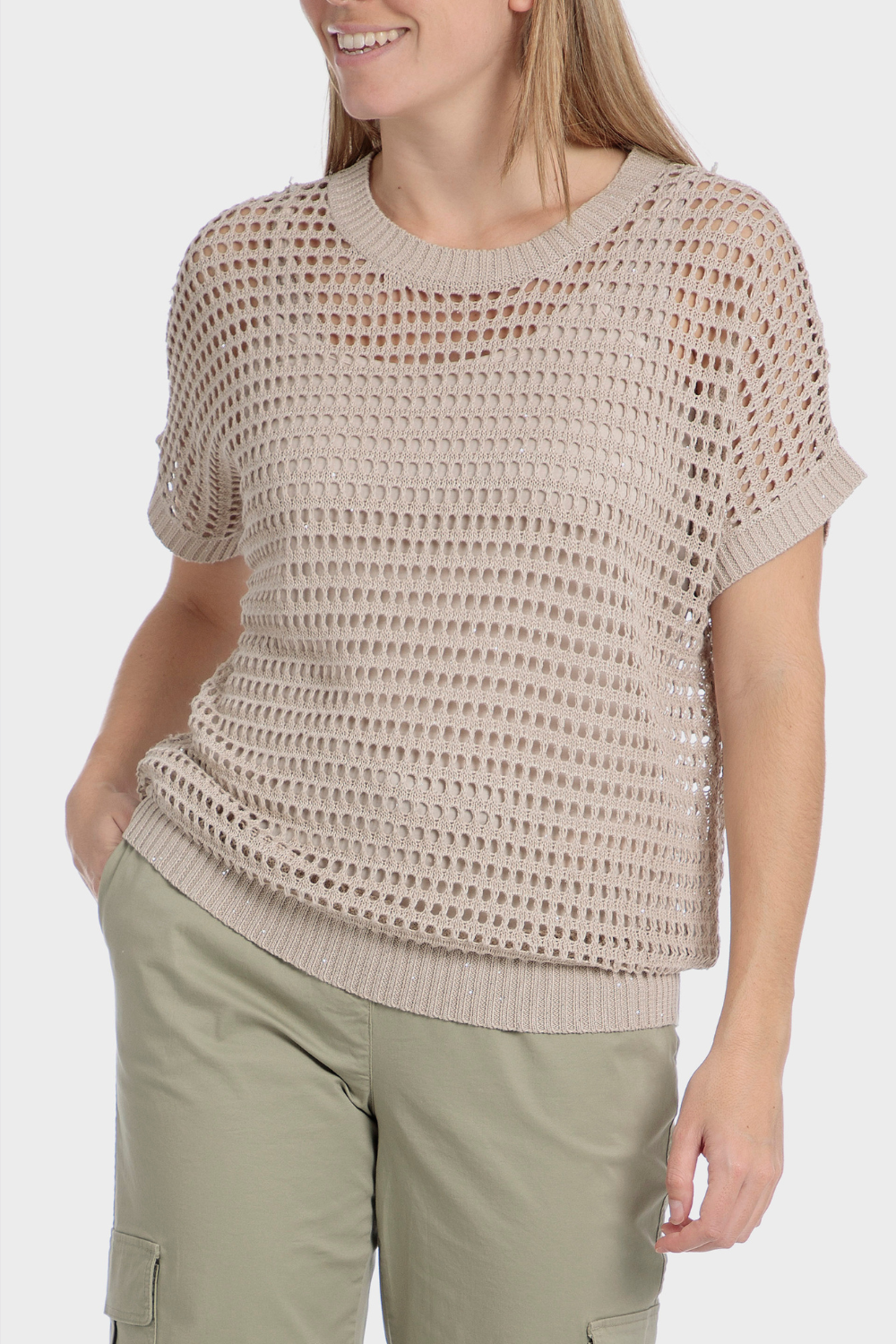 סריג קצר בצבע חול