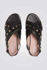 סנדלי עור רצועות מוצלבות לנשים