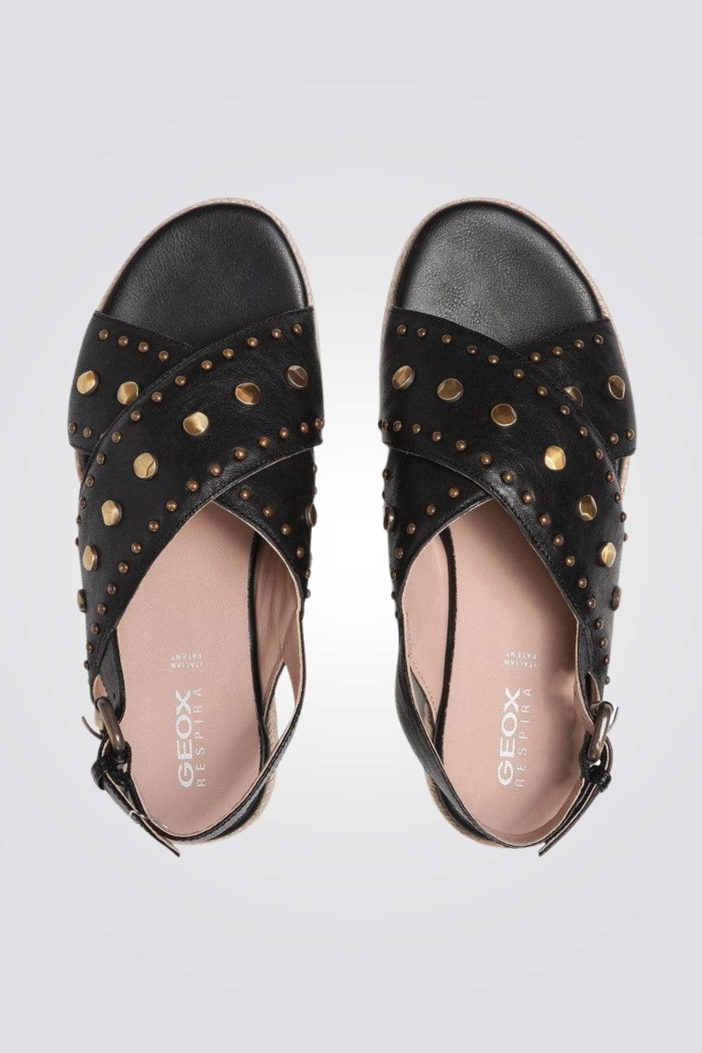 סנדלי עור רצועות מוצלבות לנשים